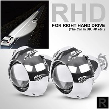 2x Gümüş Rhd-racbox 2 Adet 2.5 Inç Evrensel Bi Xenon Hıd Projektör Lens Gtl Gümüş Kefen H4 H7 Motosiklet Araba F
