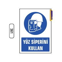 Yüz Siperini Kullan Uyarı Ikaz Levhası