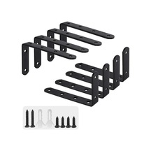 Mutfak Yatak Odası Mobilya Raf Destekleri L Şeklinde 8 Parça Siyah B Diğer