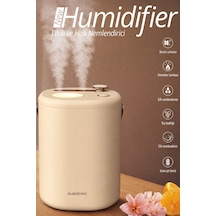 Exenar - Bej - Şarjlı Hava Nemlendirici 1,2 Litre Kablosuz Buhar Makinesi Led Işık Aroma Difüzörü Sesiz Nemlendirme