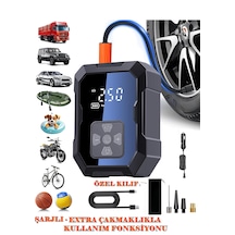H-9293 Akıllı 4000mah Şarjlı Hava Pompası Kompresörü 150psi Araç Lastik, Bisiklet, Top Şişirme Oto Hava Kompresörü Digital