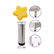 2 Adet Metal Ayarlanabilir 12 Cm Krom Destek Ayak Mobilya Kanepe Baza Koltuk Dolap Sehpa Ünite Ayağı Diğer