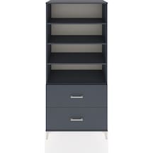 Hyperion Dolap 4 Raflı 2 Çekmeceli 88x44x195 Antrasit-antrasit Antrasit