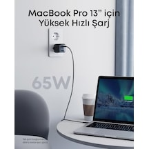 Powerport Iıı Hızlı Şarj Cihazı, 65w, Gan Iı Teknolojisi, 3 Portlu 2x Usb-c, 1x Usb-a Kompakt Adaptör, Pps Hızlı Şarj Cihazı, Siyah - A2667