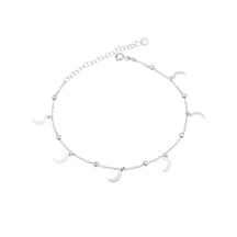 Brezza Lusso Jewelry Yarım Ay Figürlü Clasical Sallantılı Gümüş Kadın Ayak Halhal Gümüş