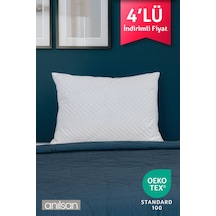 4'lü Klimalı Ortopedik Yastık - Yumuşak Ve Hava Kanallı 50x70 Cm, 700 Gr Premium Silikon Beyaz