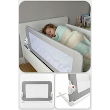 Wellgro Littles 83 48 CM Yatak Bariyeri, Çocuk Yatak Korkuluğu Gri