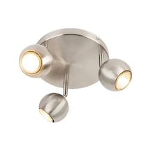 Gu10 İnox Kaplama 3 Lü Metal Spot Avize Led Uyumlu Modern Tavan Hareketli Başlık Siyah