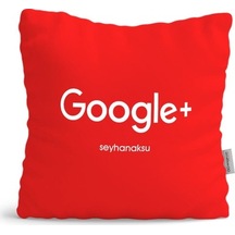 Kişiye Özel Google Plus Kırmızı Yastık