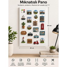 Tr Mıknatıslı Pano, Beyaz Renk, 40x60 Cm, Dekoratif Metal Magnet Panosu Genel