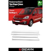 S-Dizayn Citroen Berlingo Krom Yan Kapı Çıtası 4 Prç 2008-2018