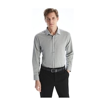 Lcw Vision Gri Slim Fit Uzun Kollu Erkek Gömlek