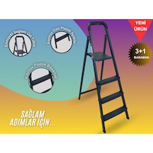 Homtiva 3+1 Merdiven Antrasit-siyah
