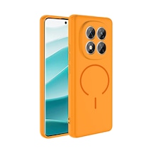 Xiaomi Redmi Note 14 Pro 5g Kılıf Magsafe Destekli Kamera Korumalı Yumuşak Silikon Pazarplus Turuncu