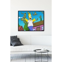 Homer Simpsons Çalışması Girişimcilik Çerçeveli Tablo 50x70cm