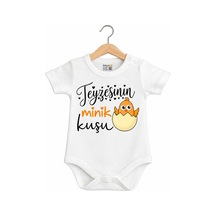 Babylimon Teyzesinin Minik Kuşu Kısa Kol Çıtçıtlı Bebek Body Beyaz - 936542297 Beyaz