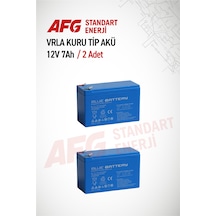 2 Adet 12 Volt 7 Amper Kuru Tip Akü 12 V 7 Ah Bl Mavi