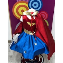 Wonder Woman Baskılı Kız Çocuk Doğumgünü&Parti Kostümü