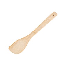 Hombey Ev Ve Restoran Kullanıma Uygun Uzun Saplı Dayanıklı Bambu Mutfak Kaşığı - Kavurma, Sote Ve Servis İçin 30x6cm Eğimli