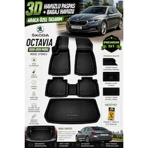 Skoda Octavıa 2022 Model Uyumlu 3d Araca Özel Havuzlu Paspas+bagaj Havuzu Birebir Uyum