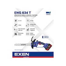 Exen ENG 634 T 21V 2x4AH Çift Akü 300 MM Kömürsüz Şarjlı Zincirli Testere