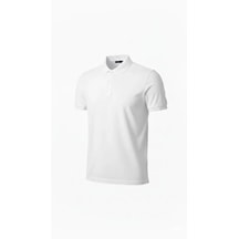 Epilons Zenda1125 Erkek Pike Kumaş Düğmeli Yaka Regular Fit Günlük Kısa Kol Tişört T-shirt - Beyaz Zenda478