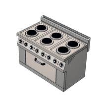 Karacasan Endüstriyel 120 CM 700 Seri Set Üstü 6+1 Fırın Elektrikli Kuzine