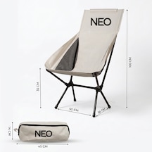 Neo Class Neo Trail Premium Katlanır Kamp Sandalyesi Kolay Kurulum, 120kg Taşıma Kapasiteli, Taşıma Çantalı Krem
