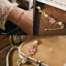 Pink Clover Şans 14 Ayar Altın Bileklik