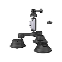 Hero 13/12 İçin Caplock Üçlü Vantuz Tutucu, Djı Osmo 360/action 6/pocket 4/3 İçin, 1/4"-20 Dişli Adaptörlü, Insta360 Ace Pro 2/x5/one Rs İçin Aksiyon Kamerası