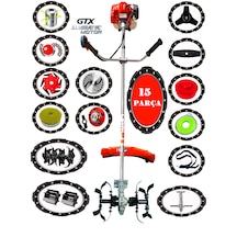 Eisenn German Grünpro-15 F400 Yan Tip Tırpan + Akrobat Çapalama + Toprak Eşeleme 15 Parça Tam Set