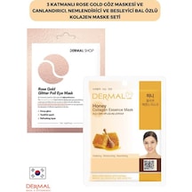 Dermal 3 Katmanlı Rose Gold Göz Maskesi + Bal Özlü Kolajen Maskesi