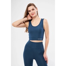 Tarzyeri Kolsuz Sporcu Baskılı Crop - Turkuaz Turkuaz