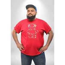 Angemiel Sadece Yaşamak Kırmızı Büyük Beden Erkek Kadın Unisex Basic Ön Baskılı Tişört Kırmızı