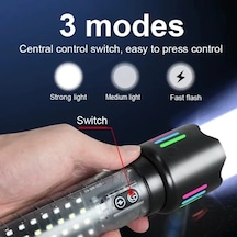Güçlü Taktik Led El Feneri Paweınuo Sdt53 3800lm, 35w, Yan Cob Aydınlatma Ve Type-c Şarj Özelliğin Çok Renkli