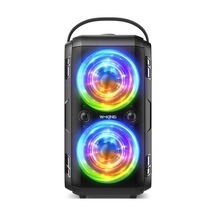 Bluetooth Hoparlör, 80w Taşınabilir Kablosuz Hoparlör Kutusu Müzik Kutusu, Güçlü Bas, Güçlü 105db Ses, Karışık Renkli Led Işıkları, Usb Çalma, 24 Saat Çalma Süresi