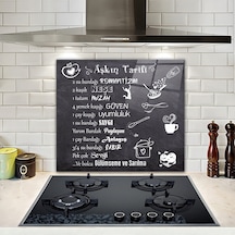 Decorita Cam Ocak Arkası Koruyucu | Aşkın Tarifi | 52cm x 60cm
