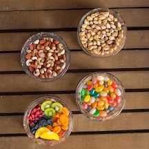 Porsima 4 Lü Kristal Cam Çerezlik Sunumluk Tek Kişilik Salata Kasesi 400 Ml