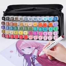 Touch Sketc 60 lı marker kalem seti çift taraflı taşınabilir çanta