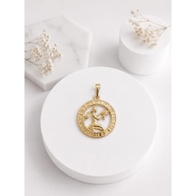 Melekcehobi Başak Burcu Kolye Ucu / Xuping 14k Gold Kaplama Astroloji Madalyon Kolye Ucu Altın Rengi