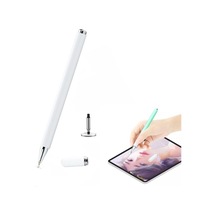 Rogfer At-28 Macarone Renkli Pasif Kapasitif Kalem Cep Telefonu Dokunmatik Ekranlı Stylus, 1 Kalem Kafalı Beyaz