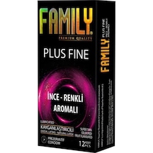 Family Plus Fine İnce Renkli Aromalı Prezervatif 12'li