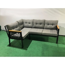 Melisa 2+2 Köşe Yön Değiştirilebilir Koltuk Takımı Balkon-bahçe-kafe-çay Seti Fonksiyonel Gri