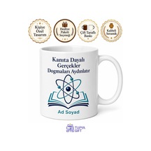 Bilimsel Düşünce Kanıta Dayalı Gerçekler Dogmalara Karşı Baskılı Porselen Kupa Hediye Beyaz / Çok Renkli