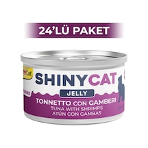 Gimcat Shinycat Jöle İçinde Ton Balıklı ve Karidesli Kedi Konservesi 24 x 70 G