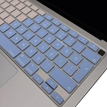 Türkçe Q Klavye Koruyucu Macbook Air 13 A1932 A2179 A2337 M1 Uyumlu Uk Iso Ters L Enter Ultra İnce Silikon Keyboard Cover Mavi Pembe