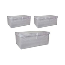 3 Adet-Kapaklı Çok Amaçlı Düzenleyici Hurç, Kutu Megaplus Gri