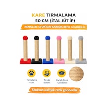 Kare Kedi Tırmalama Direği 50 Cm İthal Jüt İp Tırmalama Standı