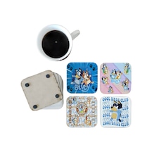 Bluey Dekoratif Ahşap Bardak Altlığı Seti 0103 Çok Renkli