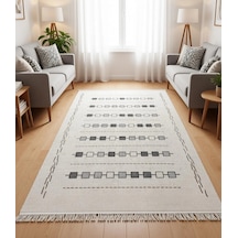Küçük Kutular Modern Halı Dekoratif Kilim Krem
